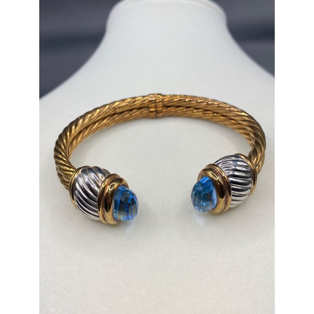14K ITALY blue topaz bracelet